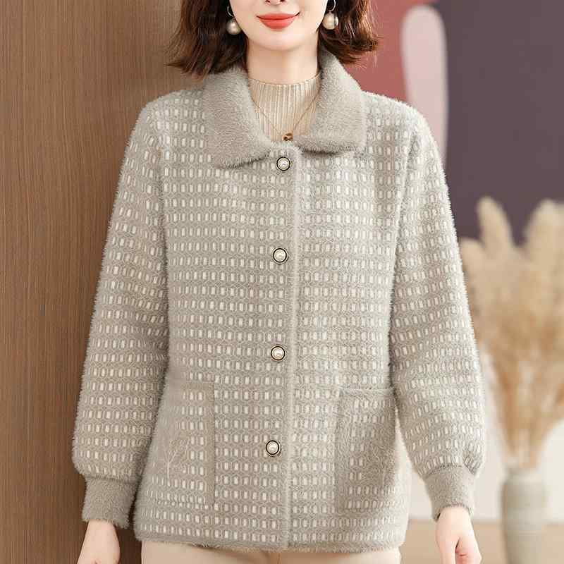 春 コーデ レディース ファッション オシャレ カワイイ シンプル きれいめ ナチュラル 上品カジュアル 婦人服 厚手 大きいサイズ ゆったり チェック柄 カーディガン ワイド ウール コート