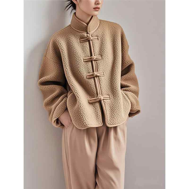 春 コーデ レディース ファッション オシャレ カワイイ シンプル きれいめ ナチュラル 上品カジュアル 婦人服 ブラウン ラムウール 厚手 コート ｜リコット