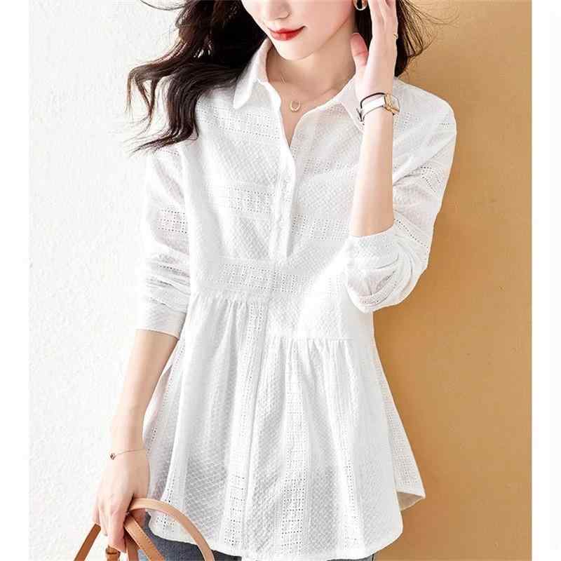 春 コーデ レディース ファッション オシャレ カワイイ シンプル きれいめ ナチュラル 上品カジュアル 婦人服 通勤ウェア 無地 レース シャツ カジュアル スリム 白 長袖
