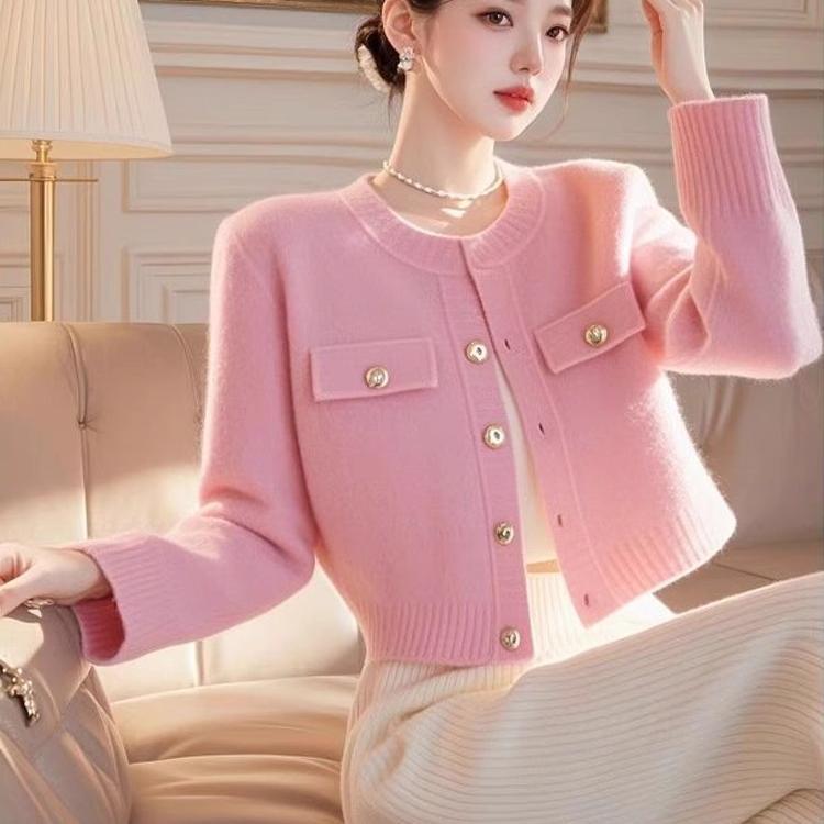春 コーデ レディース ファッション オシャレ カワイイ シンプル きれいめ ナチュラル 上品カジュアル 婦人服 ハイエンド ピンク ニット セーター パンツ スーツ カジュアル