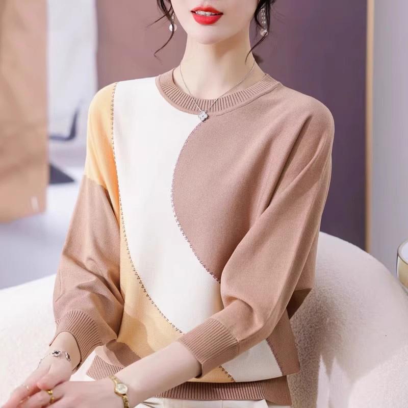 春 コーデ レディース ファッション オシャレ カワイイ シンプル きれいめ ナチュラル 上品カジュアル 婦人服 バット スリーブ 快適 トップス 七分袖 ニット セーター |リコット