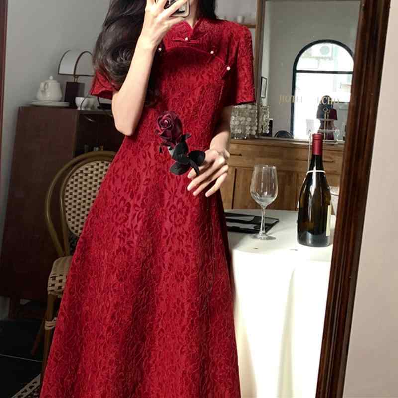 春 コーデ レディース ファッション オシャレ カワイイ シンプル きれいめ ナチュラル 上品カジュアル 婦人服 フレンチ 赤 ドレス 夏 ウエスト スリム チャイナ