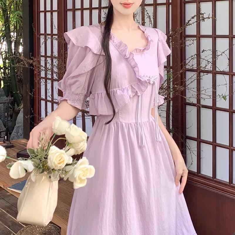 春 コーデ レディース 流行り物 オシャレ カワイイ   分かりやすい 好いたらしいめ 自然的 雅びやか心地よい お上さん服 夏 紫 お召しもの ハイエンド 押しかぶせる か細い 仙女 シフォン ロング スコート