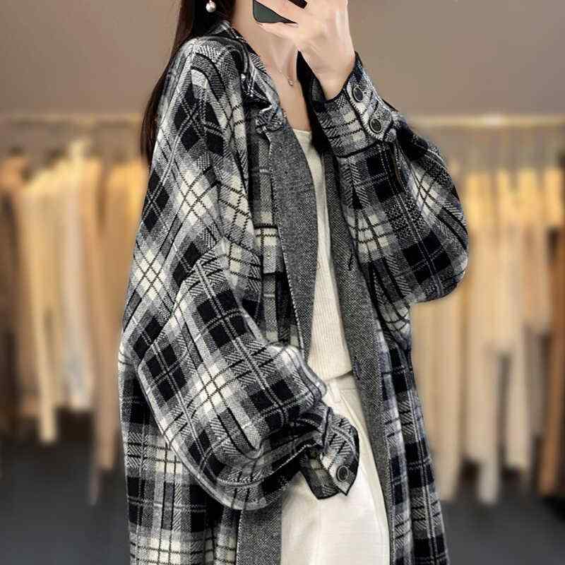 春 コーデ レディース 流行り物 オシャレ カワイイ   分かりやすい 好いたらしいめ 自然的 雅びやか心地よい お上さん服 読み合わせる柄 絨毛 編み物 厚地の外套 スウェーター 編み物 ジレー 真っただ中丈 アウターウェア レディースファッション-その他