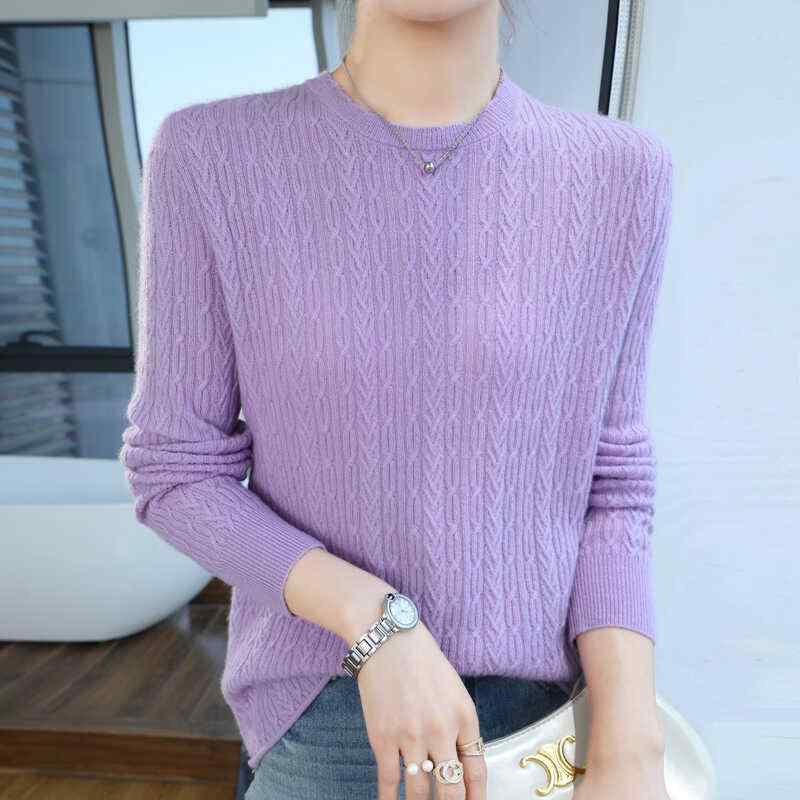 春 コーデ レディース 流行り物 オシャレ カワイイ   分かりやすい 好いたらしいめ 自然的 雅びやか心地よい お上さん服 スウェーター ラウンドのど首 ティーシャツ 羊毛 編み物 プルオーバー