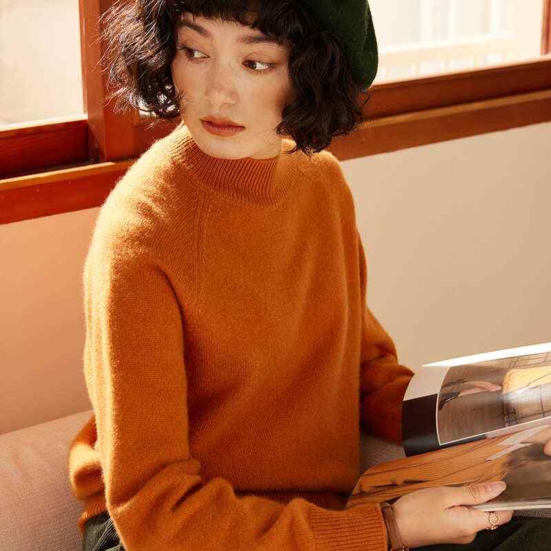 春 コーデ レディース 流行り物 オシャレ カワイイ   分かりやすい 好いたらしいめ 自然的 窈窕たる心地好い 亭主もち服 二分の一 タートルネック プルオーバー ラグラン捩り ティーシャツ 絨毛 プルオーバー 防寒 肌付き 座標軸輪っか 朦々たる レディースファッション-ニット・セーター