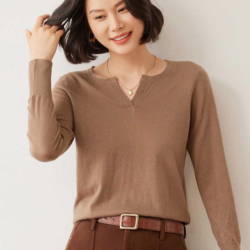 春 コーデ レディース 流行り物 オシャレ カワイイ   分かりやすい 好いたらしいめ 自然的 雅びやか心地よい お上さん服 スウェーター 薄っぺら ジレー ティーシャツ 長袖 プルオーバー 編み物 トップス