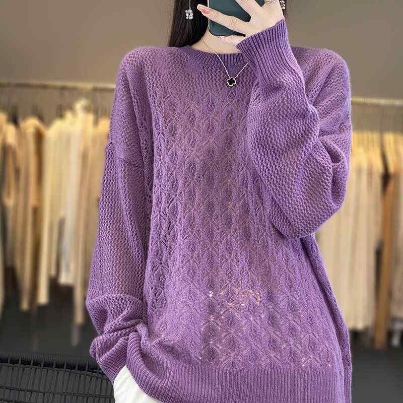 春 コーデ レディース ファッション オシャレ カワイイ シンプル きれいめ ナチュラル 上品カジュアル 婦人服 ウール セーター ゆったり プルオーバー ニット シャツ ｜リコット