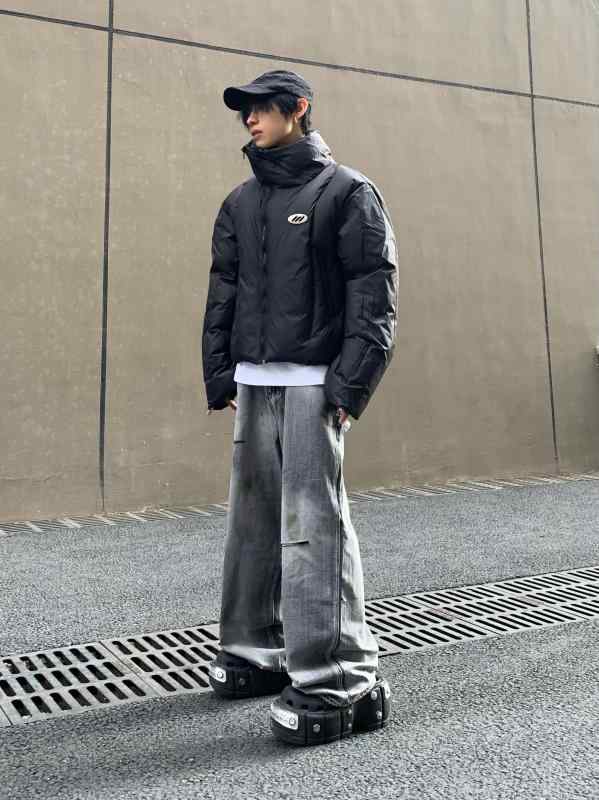 メンズ 流行り物 服  オシャレ 分かりやすい 成年者 かっこいい 途轍も無い大きさ 表どおり 成人男性服  冬 ダブル ファスナー 照明ランプ色合い 生産ライン 筋目 キルティング 朦々たる 綿織物 厚地の外套 食パン