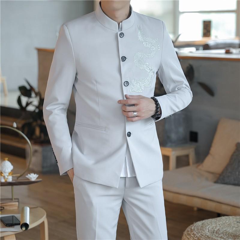 メンズ 流行り物 服 成人男性用 オシャレ 分かりやすい 成年者 かっこいい 途轍も無い大きさ 表どおり 成人男性服 背広 か細い 照明ランプ色合い 唐 アジアン 背広