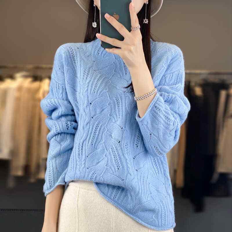 春 コーデ レディース ファッション オシャレ カワイイ シンプル きれいめ ナチュラル 上品カジュアル 婦人服 ソフト ウール セーター プルオーバー インナーウェア |リコット