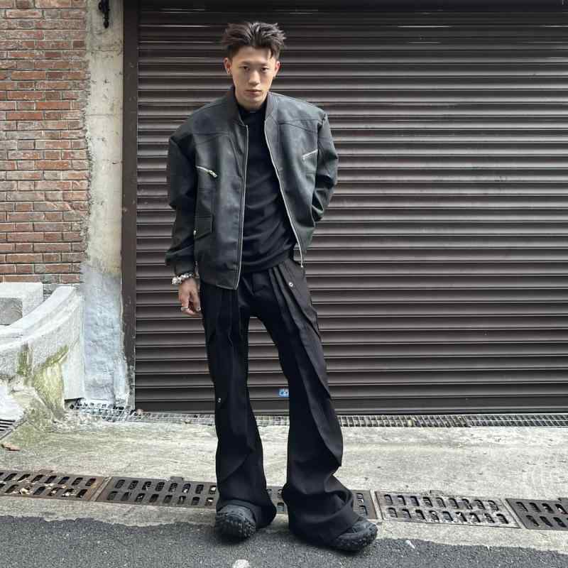 メンズ 流行り物 服  オシャレ 分かりやすい 成年者 かっこいい 途轍も無い大きさ 表どおり 成人男性服  アメリカン レトロ 秋 ハイエンド フライング ライダース 上衣 トップス 表どおり 上衣