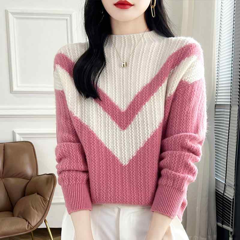 春 コーデ レディース ファッション オシャレ カワイイ シンプル きれいめ ナチュラル 上品カジュアル 婦人服 ハーフ タートルネック プルオーバー セーター ウール ニット シャツ |リコット
