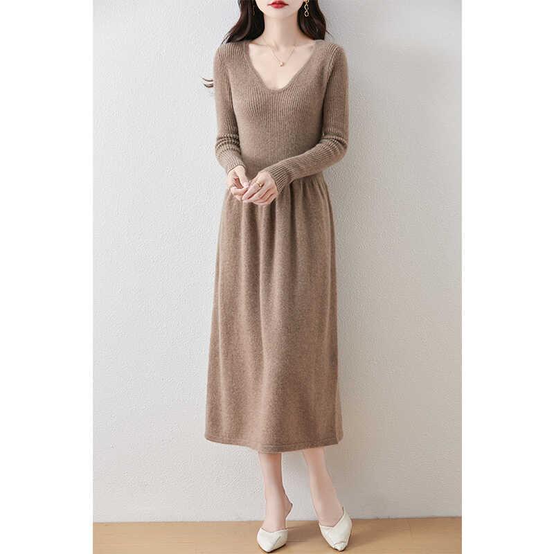 春 コーデ レディース ファッション オシャレ カワイイ シンプル きれいめ ナチュラル 上品カジュアル 婦人服 ウール ニット ドレス フレンチ風 スタイル スリミング コート シャツ ロング セーター スカート 9,714円