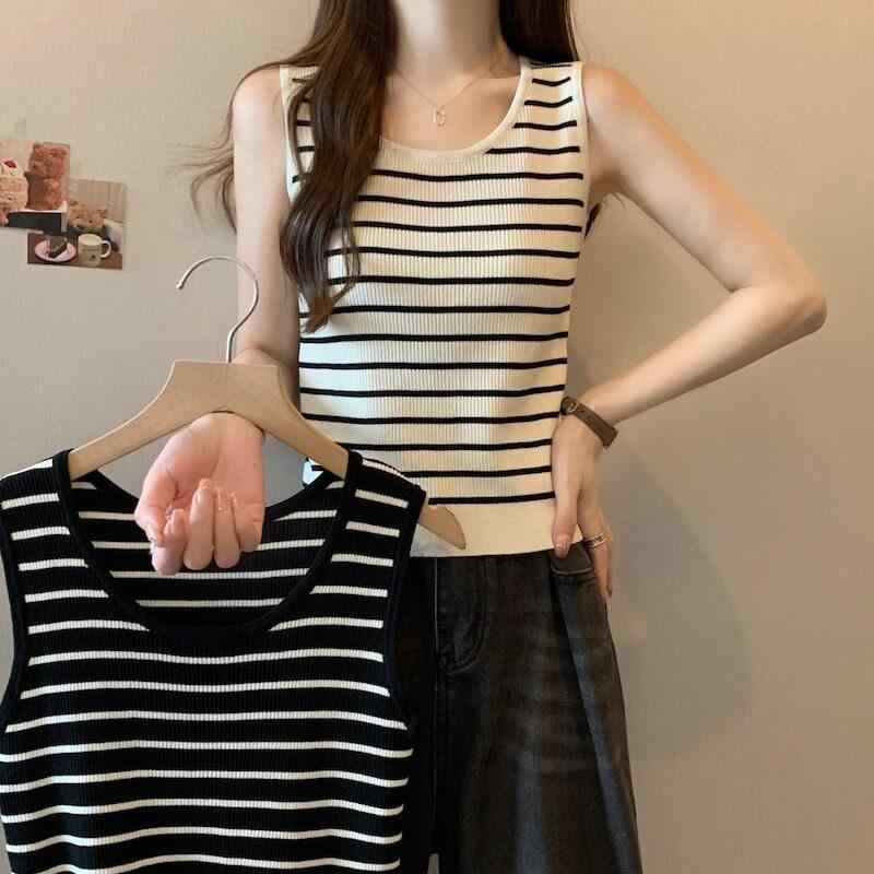 レディース 服 ストライプ スリミング キャミソール 曲線美 レディース フィット ベース レイヤー トップス タンクトップ