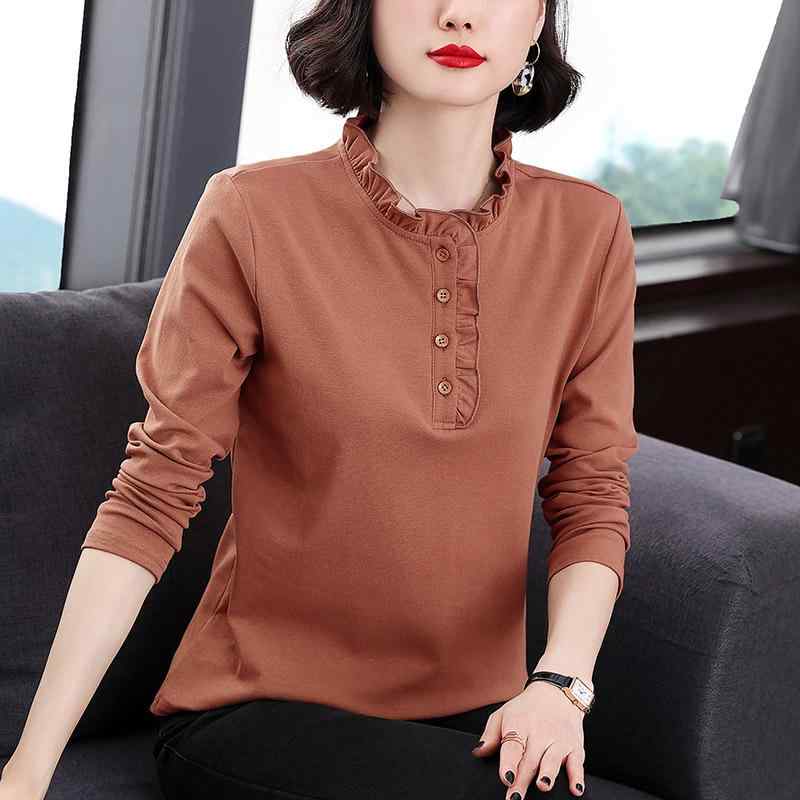 春 コーデ レディース ファッション オシャレ カワイイ シンプル きれいめ ナチュラル 上品カジュアル 婦人服 トップス コットン Tシャツ 長袖 インナー 薄手 ハーフ タートルネック レイヤリング
