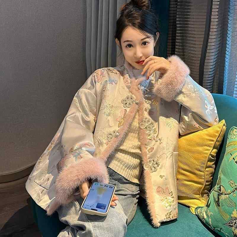 春 コーデ レディース ファッション オシャレ カワイイ シンプル きれいめ ナチュラル 上品カジュアル 婦人服 サテン コットン ジャケット 唐服 ダウン |リコット