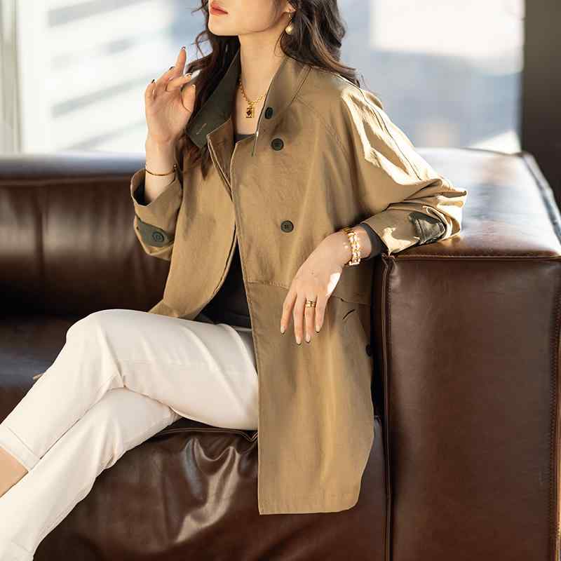 春 コーデ レディース ファッション オシャレ カワイイ シンプル きれいめ ナチュラル 上品カジュアル 婦人服 ワークウェア カジュアル ミドル丈 コート |リコット