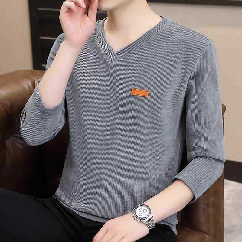 メンズ ファッション 服 男性用 オシャレ シンプル 大人 かっこいい ストリート 紳士服 長袖 Tシャツ 無地 インナーベースシャツ Vネック スウェット シャツ