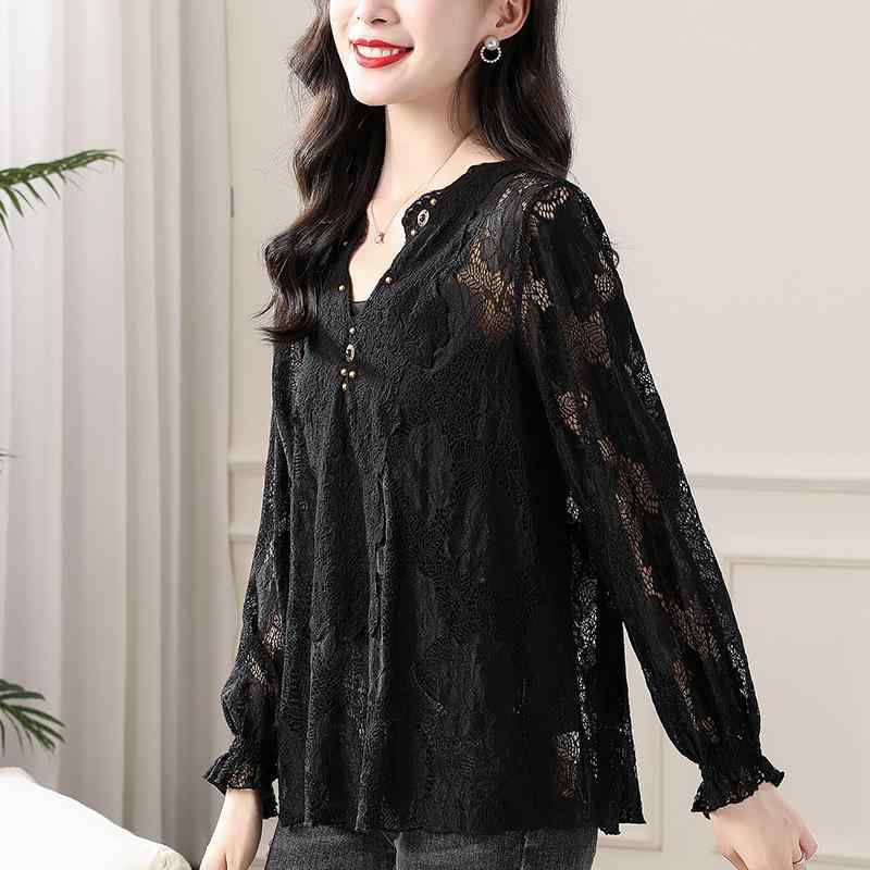 春 コーデ レディース ファッション オシャレ カワイイ シンプル きれいめ ナチュラル 上品カジュアル 婦人服 黒 レース レイヤリング シャツ 服 ハイエンド ビーズ 襟 トップス