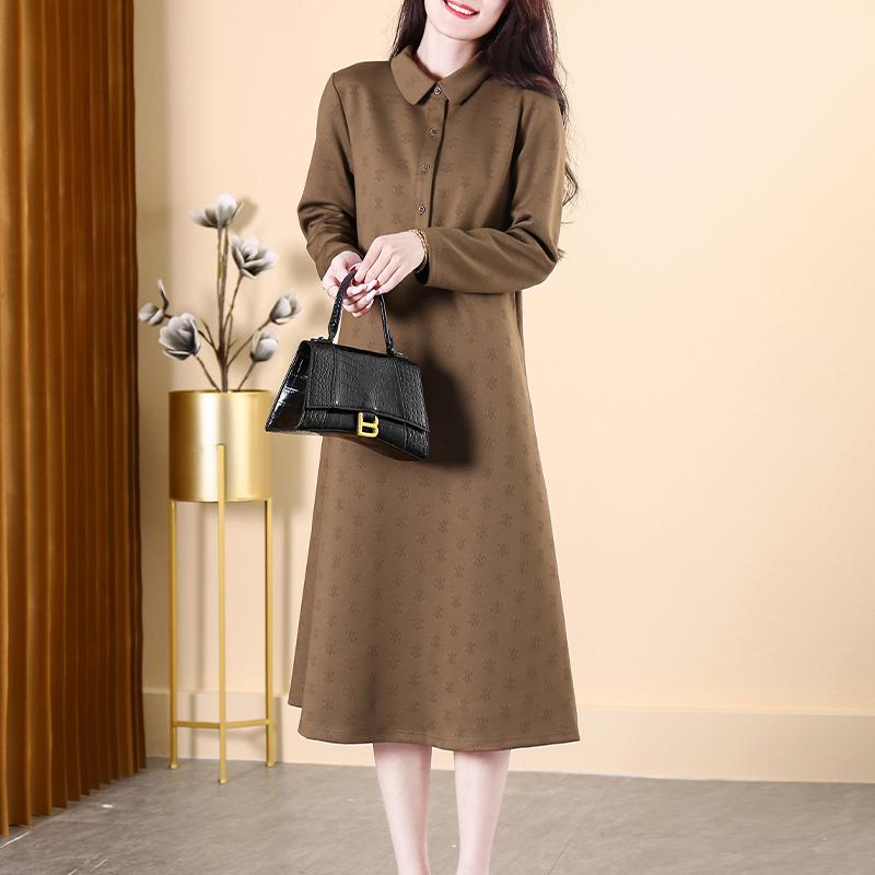 春 コーデ レディース ファッション オシャレ カワイイ シンプル きれいめ ナチュラル 上品カジュアル 婦人服 ビッグ 長袖 ワンピース ベース スカート