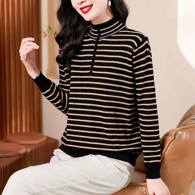 春 コーデ レディース ファッション オシャレ カワイイ シンプル きれいめ ナチュラル 上品カジュアル 婦人服 半袖 タートルネック セーター シャツ ｜リコット