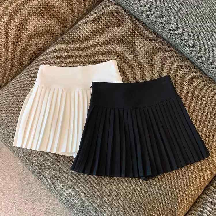 春 コーデ レディース ファッション オシャレ カワイイ シンプル きれいめ ナチュラル 上品カジュアル 婦人服 ハイウエスト スリム ホワイト シンプル プリーツスカート スカート スカート