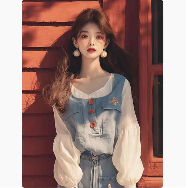 春 コーデ レディース ファッション オシャレ カワイイ シンプル きれいめ ナチュラル 上品カジュアル 婦人服 フレンチ トップス フェイク ツーピース 長袖 シャツ