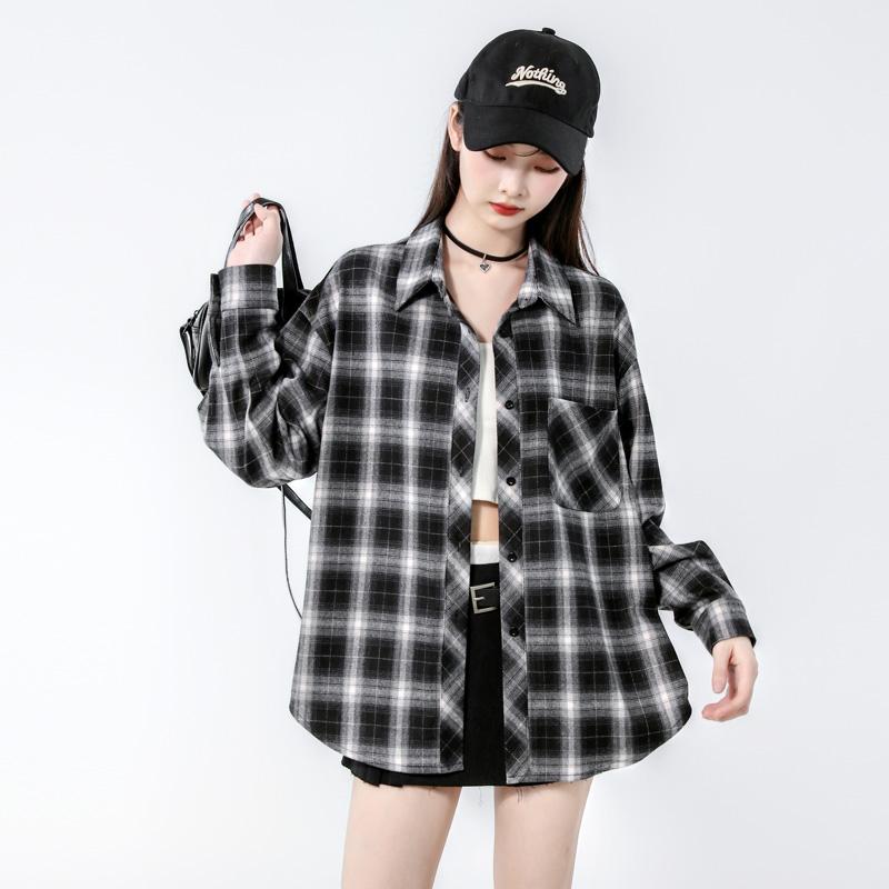 春 コーデ レディース ファッション オシャレ カワイイ シンプル きれいめ ナチュラル 上品カジュアル 婦人服 チェック シャツ ゆったり カジュアル 通勤ウェア シック トップス |リコット