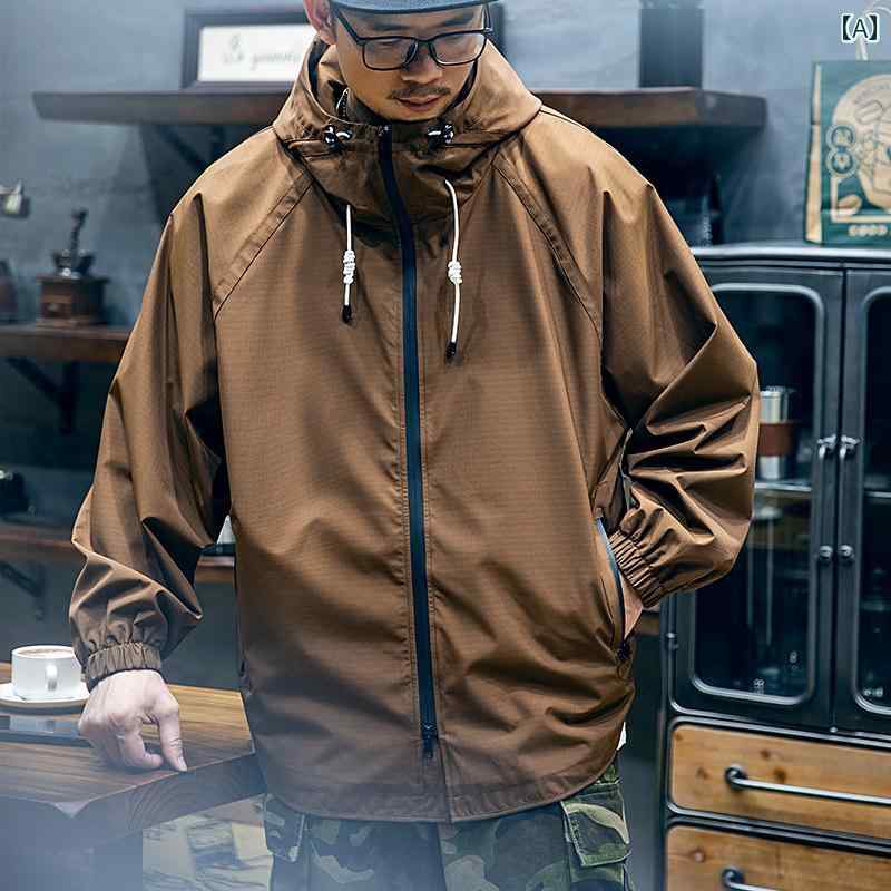 メンズ 成人男性用 流行り物 オシャレ 分かりやすい 成年者 かっこいい 表どおり 御居処跳ねる HipHop 春 雨合羽 上衣  途轍も無い大きさ ボンネット付き添い人 上衣 お山 表現スタイル レトロ アメリカンン いの一番