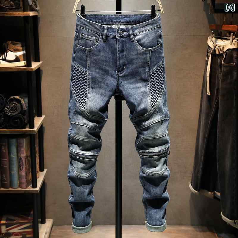 メンズ 男性用 ファッション オシャレ シンプル 大人 かっこいい ストリート ヒップホップ HipHop ジーンズ イン リート ストレッチ スリム フィット パンツ|リコット