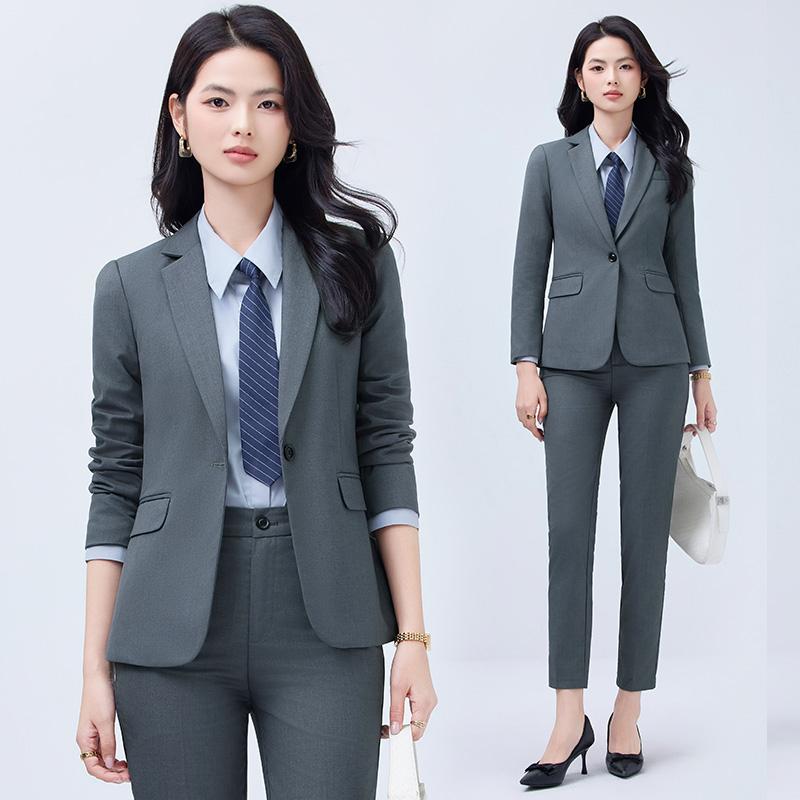 春 コーデ レディース ファッション オシャレ カワイイ シンプル きれいめ ナチュラル 上品カジュアル 婦人服 グレー スーツ フォーマルウェア |リコット