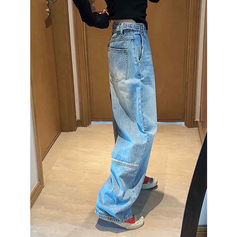 春 コーデ レディース ファッション オシャレ カワイイ シンプル きれいめ ナチュラル 上品カジュアル 婦人服 ハイウエスト ストレート バックル ワイドレッグ ジーンズ