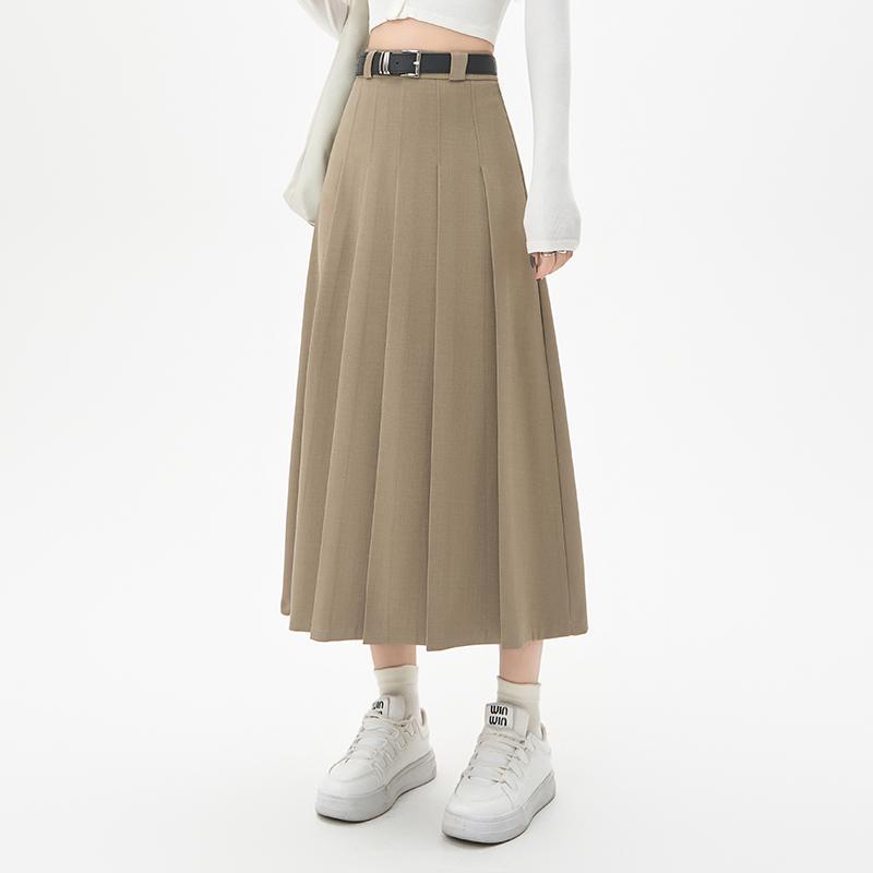 春 コーデ レディース ファッション オシャレ カワイイ シンプル きれいめ ナチュラル 上品カジュアル 婦人服 スーツ スカート サイズ カバー クロス プリーツ Aライン ミドル丈
