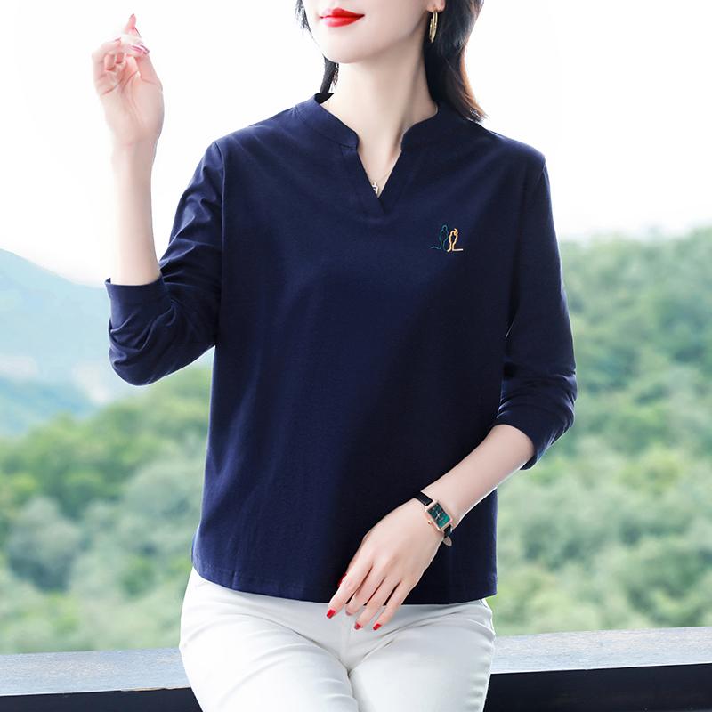 春 コーデ レディース ファッション オシャレ カワイイ シンプル きれいめ ナチュラル 上品カジュアル 婦人服 長袖 Tシャツ コットン 大きいサイズ スタイリッシュ トップス