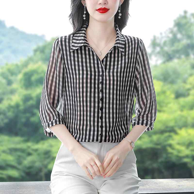 春 コーデ レディース ファッション オシャレ カワイイ シンプル きれいめ ナチュラル 上品カジュアル 婦人服 チェック柄 長袖 シャツ 通勤ウェア スリミング トップス