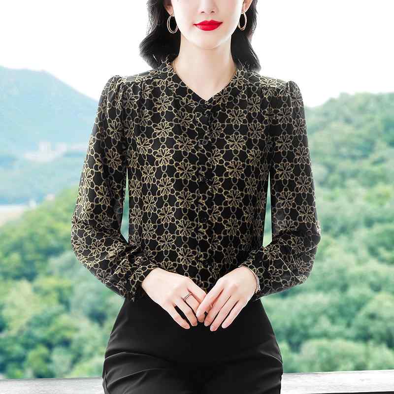 春 コーデ レディース ファッション オシャレ カワイイ シンプル きれいめ ナチュラル 上品カジュアル 婦人服 長袖 シャツ ゆったり スリム クラシック ドレス シフォン トップス