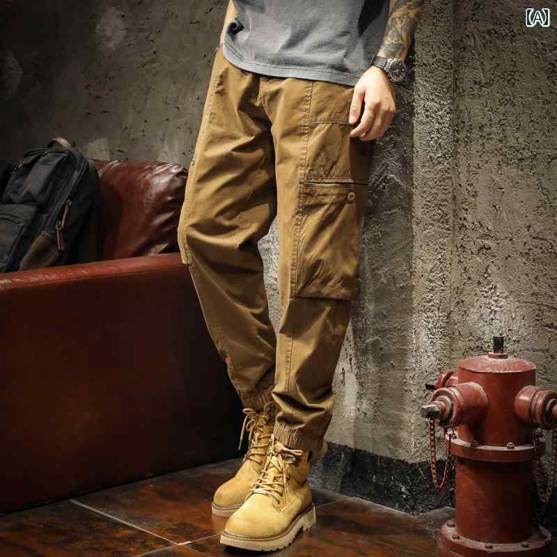 メンズ 男性用 ファッション オシャレ シンプル 大人 かっこいい ストリート ヒップホップ HipHop アメリカンン ヘビー パンツ 春  ストレート 綿 カジュアル マウンテン スタイル パンツ
