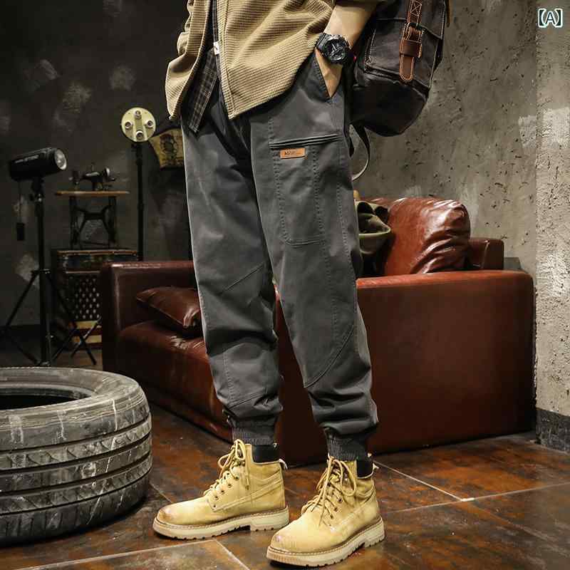 メンズ 男性用 ファッション オシャレ シンプル 大人 かっこいい ストリート ヒップホップ HipHop アメリカン レトロ アメ カーキ ゆったり 大きいサイズ 秋 グレー カジュアル ｜リコット