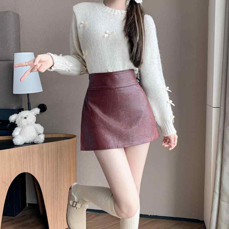 春 コーデ レディース 流行り物 オシャレ カワイイ   分かりやすい 好いたらしいめ 自然的 雅びやか心地よい お上さん服 御機嫌酉の方角 PUなめし革 スコート 心地よい 分かりやすい A生産ライン スコート