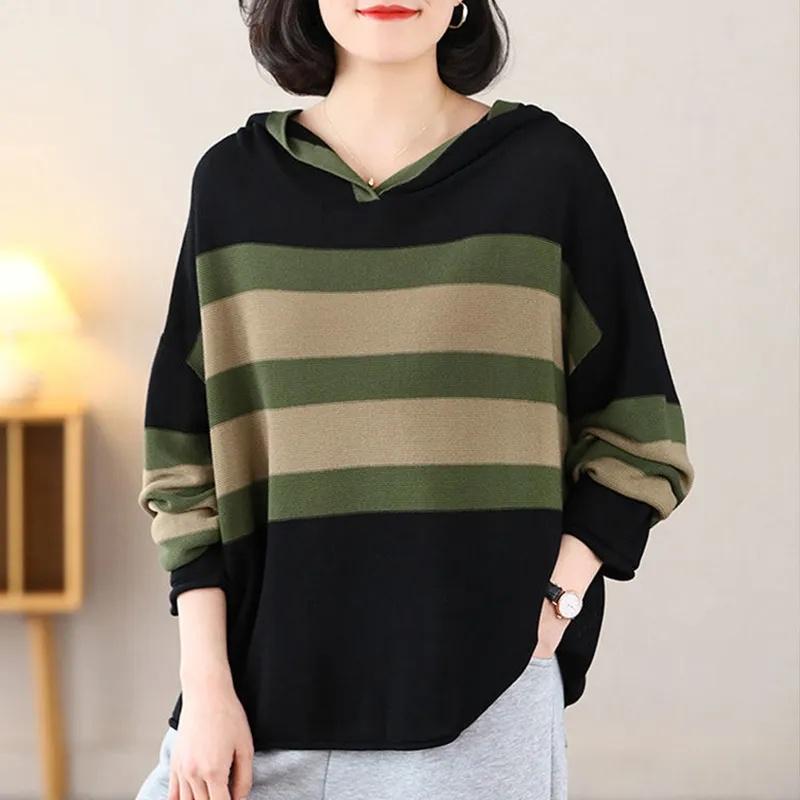 春 コーデ レディース ファッション オシャレ カワイイ シンプル きれいめ ナチュラル 上品カジュアル 婦人服 大きいサイズ フード付き スウェットシャツ 長袖 セーター スリム アウタートップス