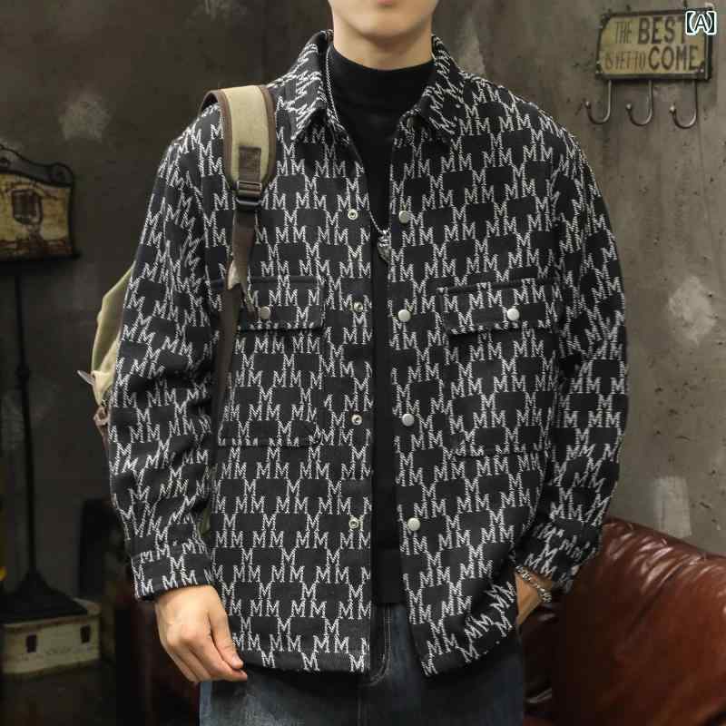 メンズ 成人男性用 流行り物 オシャレ 分かりやすい 成年者 かっこいい 表どおり 御居処跳ねる HipHop 上衣 秋 冬  細工物上衣 成人男性服