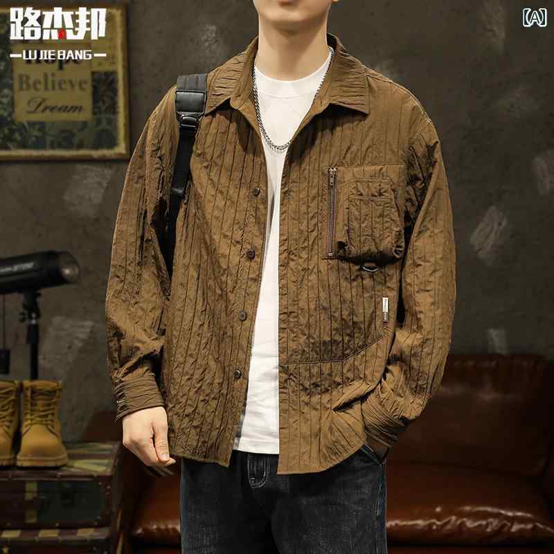 メンズ 男性用 ファッション オシャレ シンプル 大人 かっこいい ストリート ヒップホップ HipHop レイ シャツ 春 ナチュラル カジュアル ジャケット|リコット