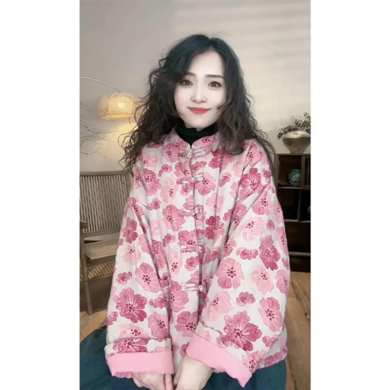 春 コーデ レディース ファッション オシャレ カワイイ シンプル きれいめ ナチュラル 上品カジュアル 婦人服 プリント ディスク バックル キルティング コットンコート カジュアル 防寒 トップス |リコット