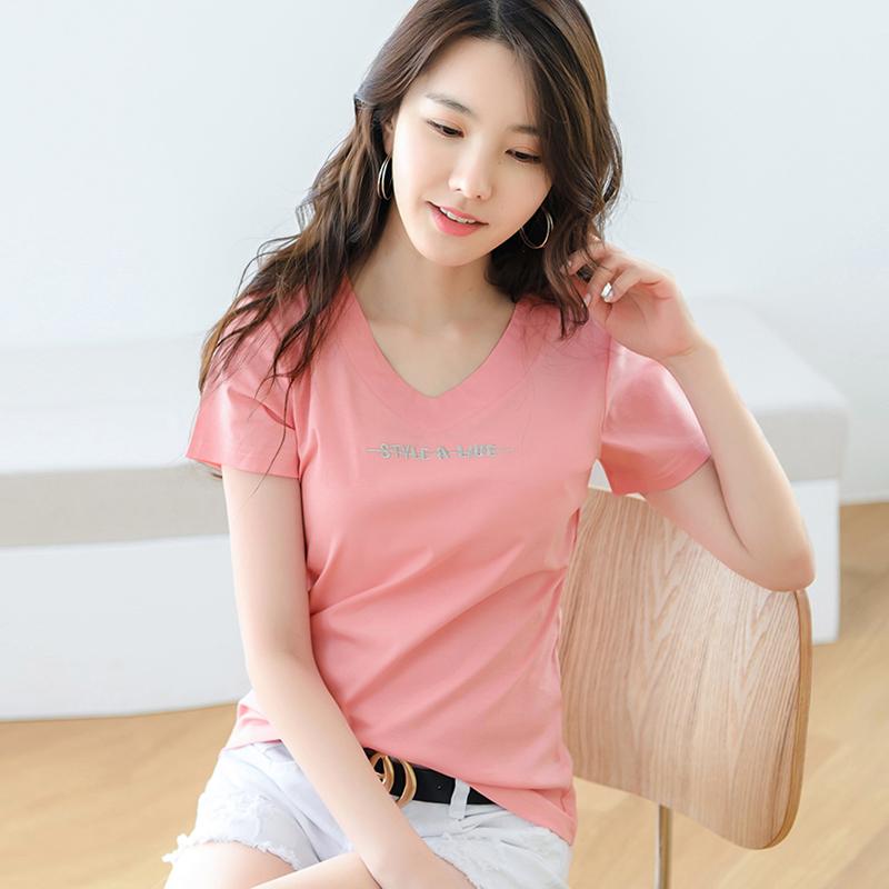 春 コーデ レディース ファッション オシャレ カワイイ シンプル きれいめ ナチュラル 上品カジュアル 婦人服 シルケット コットン 薄手 コーマ 半袖 Tシャツ Vネック 夏 トップス