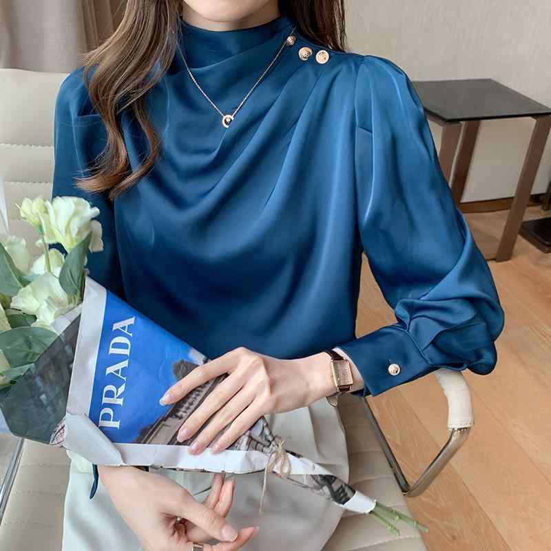 春 コーデ レディース 流行り物 オシャレ カワイイ   分かりやすい 好いたらしいめ 自然的 雅びやか心地よい お上さん服 繻子プルオーバー パフ捩り シフォンプルオーバー