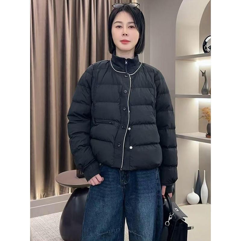 春 コーデ レディース 流行り物 オシャレ カワイイ   分かりやすい 好いたらしいめ 自然的 窈窕たる心地好い 亭主もち服 軽 打ち倒す パッド入り口・入口 上衣 ラウンドのど首 綿織物厚地の外套 防寒 コート・ジャケット-レディースファッション