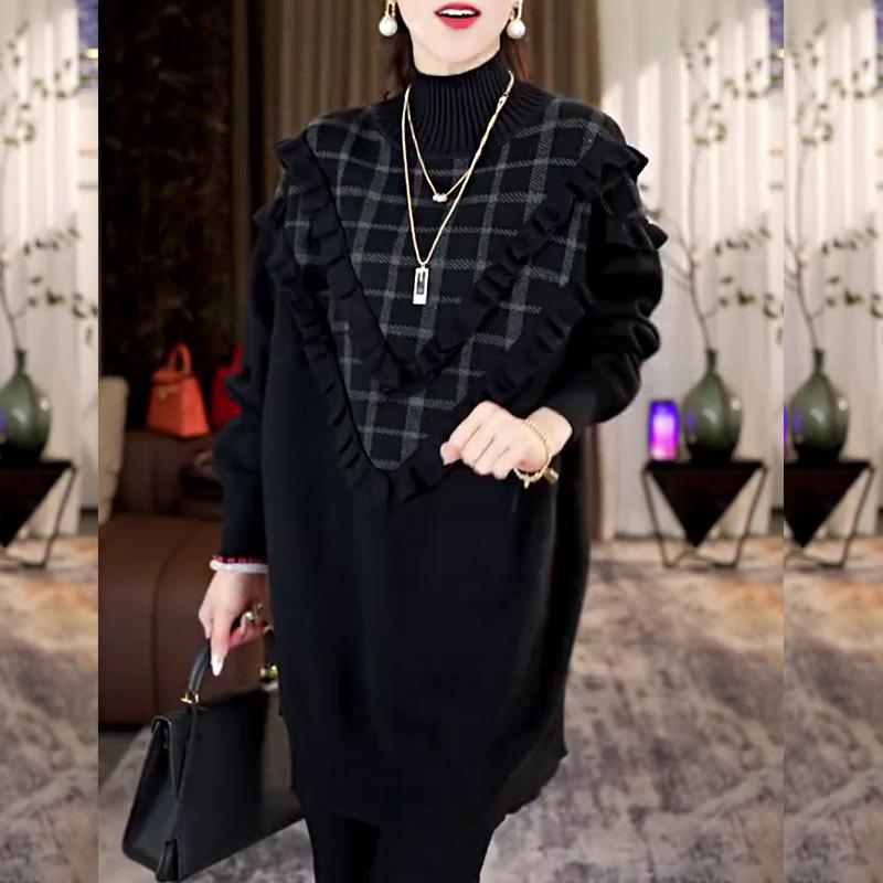 春 コーデ レディース ファッション オシャレ カワイイ シンプル きれいめ ナチュラル 上品カジュアル 婦人服 黒 セーター シャツ ゆったり スリム トップス 5,979円