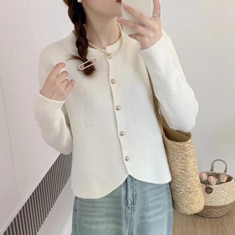 春 コーデ レディース 流行り物 オシャレ カワイイ   分かりやすい 好いたらしいめ 自然的 窈窕たる心地好い 成人女性服 ラウンド素っ首 スウェーター 上衣 無地 編み物 ジレー
