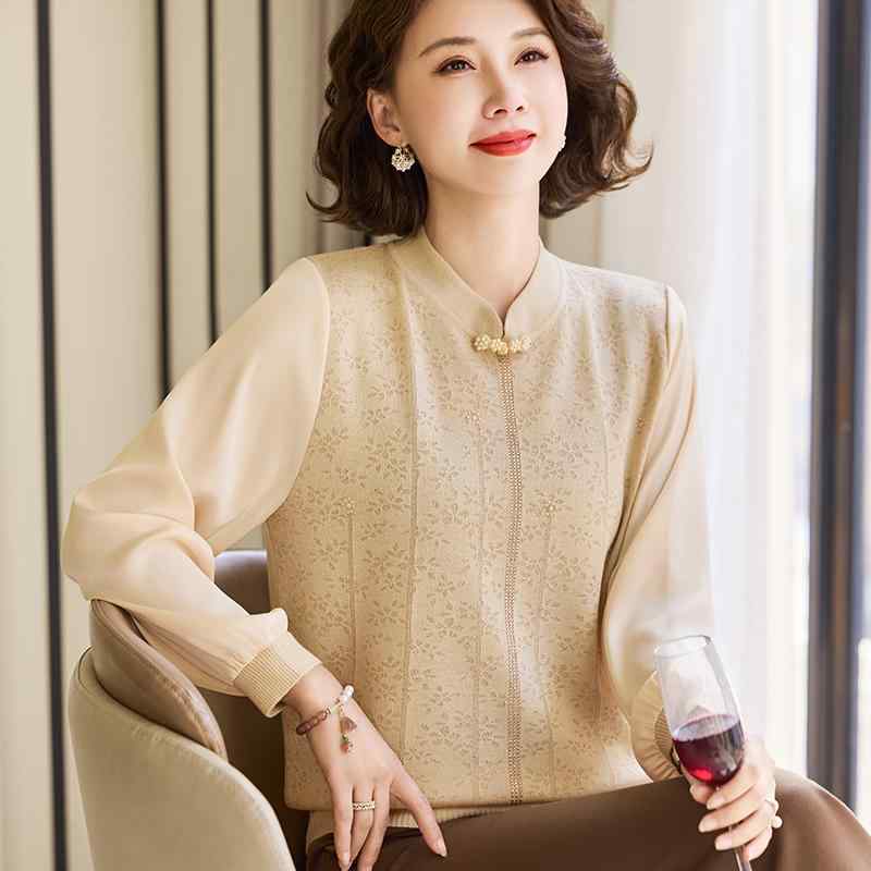 春 コーデ レディース 流行り物 オシャレ カワイイ   分かりやすい 好いたらしいめ 自然的 雅びやか心地よい お上さん服 編み物 プルオーバー 長袖 T 袖 トップス